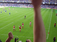 Freedy celebrates his goal
